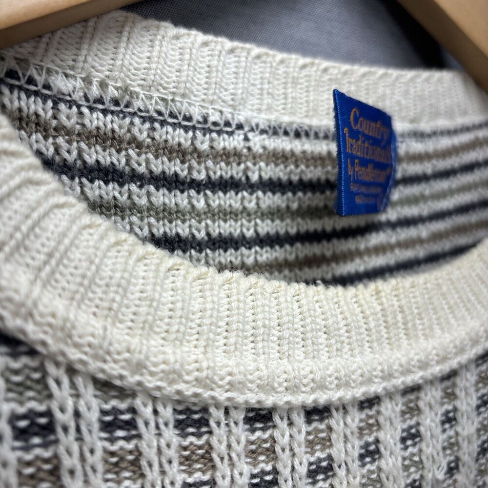 Vintage Pendleton Country Traditionals Cream Knit Crewneck Sweater Mens Large - Picture 4 of 7